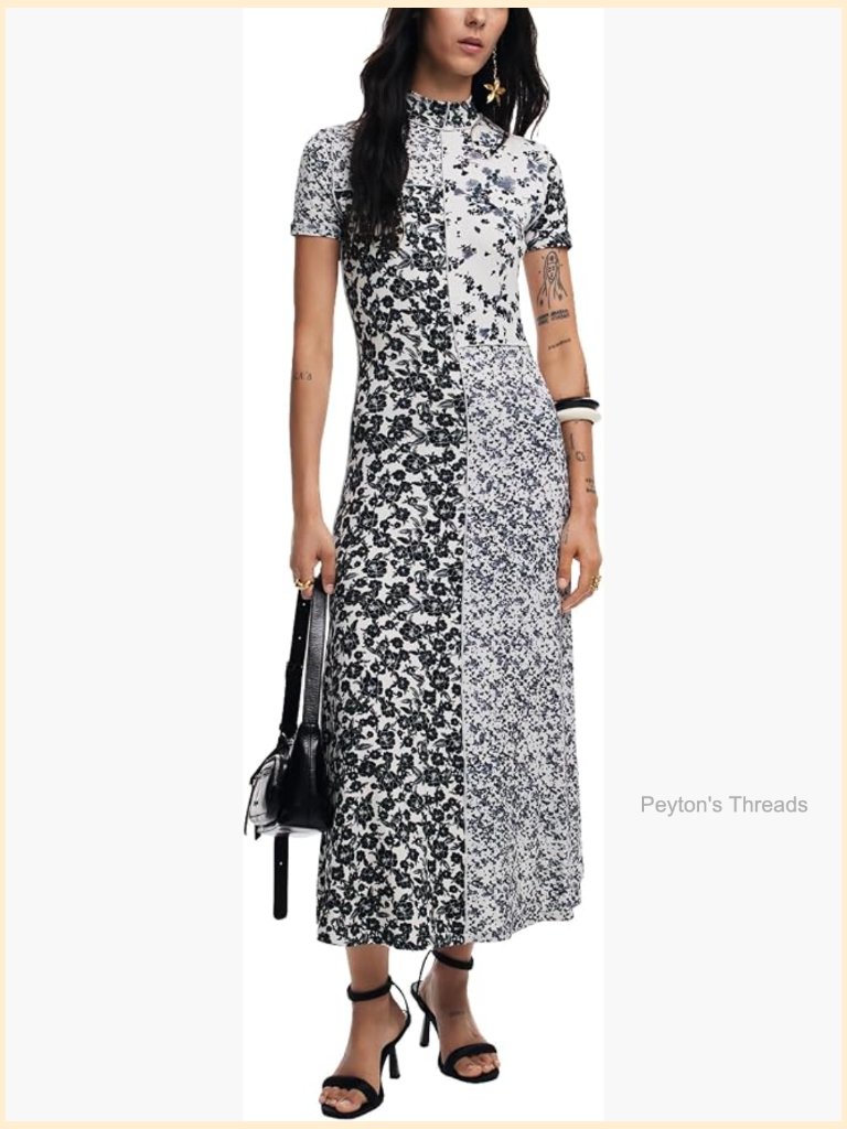 Knit A-Line Dress, Short Sleeve, Pull On, Casual